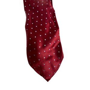 Brooks Brothers Makers Mens Red & White Polka Dot Pure Silk Tie Hand Made in USA